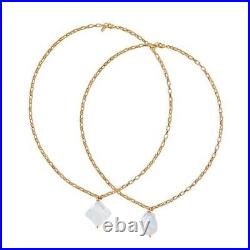 NEW joolz by Martha Calvo Pearl Two-Piece Necklace Set Gold Stone