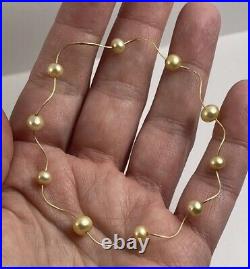 NWOT ADI PAZ 14 K Yellow Gold and Golden Pearl Necklace And Bracelet Set