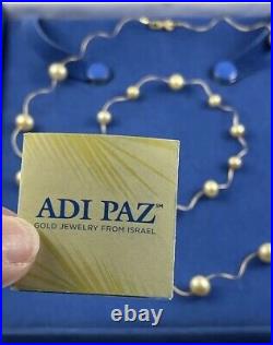 NWOT ADI PAZ 14 K Yellow Gold and Golden Pearl Necklace And Bracelet Set