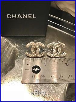 NWT CHANEL Pastel Pearl CC STUD EARRINGS XXL GOLD 2018 SOLDOUT RARE NEW FULL SET