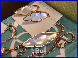 NWT Kendra Scott Set Beatrice Necklace Bexley Earrings Rose Gold Ivory Pearl