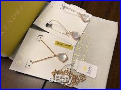 NWT Kendra Scott Set Cory Necklace & Carinne Earrings Rose Gold Ivory Pearl