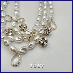 NWT Lilly Pulitzer faux pearl Rhinestone set 22 Necklace & Bracelet Gold Tone
