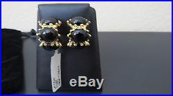 NWT St. John Knit Gold Pearl & Black bead jewlery set necklace earrings & ring