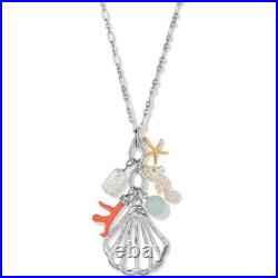 NWTag Brighton PARADISE COVE Silver Shell Necklace Earring SET Charms MSRP $200