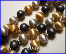 Napier Modernist Brushed Multi-tone Bead Necklace Drop Earrings & Brooch Set