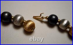 Napier Modernist Brushed Multi-tone Bead Necklace Drop Earrings & Brooch Set
