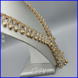 Napier Signed Demi Parure Gold Plated & Crystal Bead Runway Necklace Bracelet