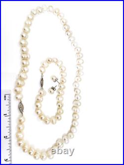 Natural Cultured Pearl Necklace Bracelet Earring SET Baroque Pearls SET women Natural Cultured Pearl Necklace Bracelet Earring SET Baroque Pearls SET women