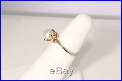 Natural Pearl Ring Set in 14k white gold- 6.5-7mm Pearl- Retro 1940s- Vintage
