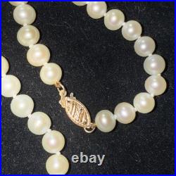 Necklace Bracelet Set Cultured Pearl 14k Gold 6mm Vintage Set