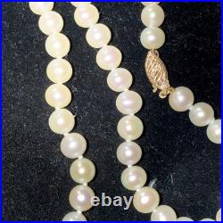 Necklace Bracelet Set Cultured Pearl 14k Gold 6mm Vintage Set