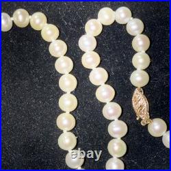 Necklace Bracelet Set Cultured Pearl 14k Gold 6mm Vintage Set