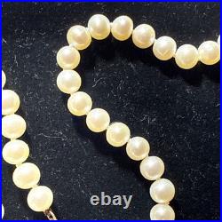 Necklace Bracelet Set Cultured Pearl 14k Gold 6mm Vintage Set