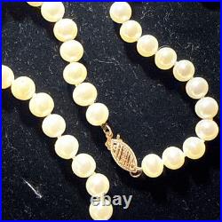 Necklace Bracelet Set Cultured Pearl 14k Gold 6mm Vintage Set