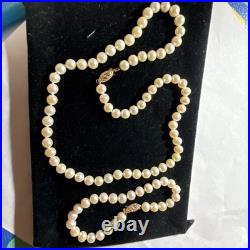 Necklace Bracelet Set Cultured Pearl 14k Gold 6mm Vintage Set
