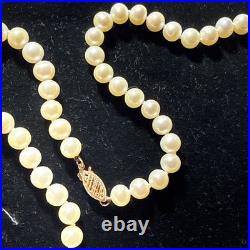 Necklace Bracelet Set Cultured Pearl 14k Gold 6mm Vintage Set