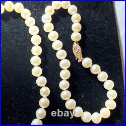 Necklace Bracelet Set Cultured Pearl 14k Gold 6mm Vintage Set