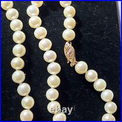 Necklace Bracelet Set Cultured Pearl 14k Gold 6mm Vintage Set