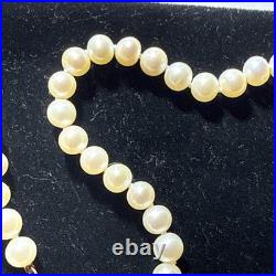 Necklace Bracelet Set Cultured Pearl 14k Gold 6mm Vintage Set
