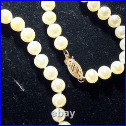 Necklace Bracelet Set Cultured Pearl 14k Gold 6mm Vintage Set