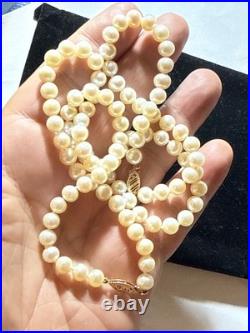 Necklace Bracelet Set Cultured Pearl 14k Gold 6mm Vintage Set