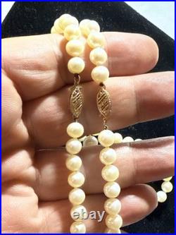 Necklace Bracelet Set Cultured Pearl 14k Gold 6mm Vintage Set