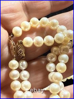Necklace Bracelet Set Cultured Pearl 14k Gold 6mm Vintage Set