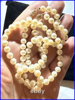 Necklace Bracelet Set Cultured Pearl 14k Gold 6mm Vintage Set
