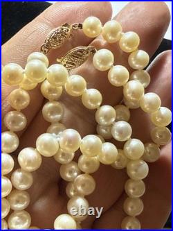 Necklace Bracelet Set Cultured Pearl 14k Gold 6mm Vintage Set