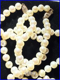 Necklace Bracelet Set Cultured Pearl 14k Gold 6mm Vintage Set