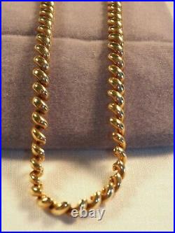 Necklace and bracelet set, san marco/macaroni style 14 K, vintage 1960s in excel