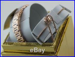 New Authentic Michael Kors Taryn Rose Gold Mop Women's Mk3858 Bracelet Set Watch