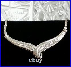New Earring & Necklace Set 14k White Gold Sterling Silver 1/2.50 Ct Diamond