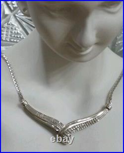 New Earring & Necklace Set 14k White Gold Sterling Silver 1/2.50 Ct Diamond