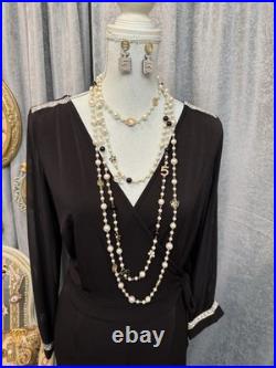 New Faux Pearl Camellia Flower Long Necklaces With Earrings