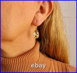 New Large Yellow Gold Gemstone Drop Necklace/earring Set