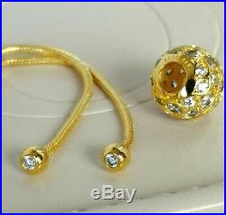 New Pandora 18k S925 Ale Gold Snake Chain Sliding Bracelet+ Charm Set 568640c01