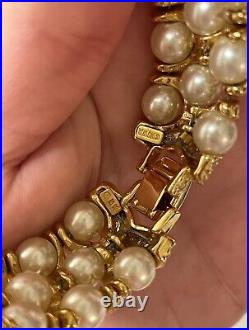 Nolan Miller Once In A Lifetime Pearl Rhinestone Collar Necklace Bracelet Set