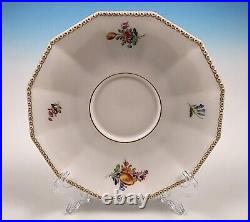 Nymphenburg 982 Perl Pearl Gold Dresden Flowers Tea Cup & Saucer Set Dodecagonal