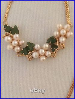 Original Abson Inc Pearls Emerals Necklace/Bracelet/Earring set Abson Inc Withbox