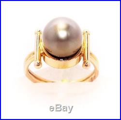 Outstandingly beautiful Unique Vintage Grey Pearl Set in 14 ct Gold