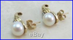 PEARL & DIAMOND Matched Earring & Necklace Set in 10K Yellow Gold KAY JEWELERS