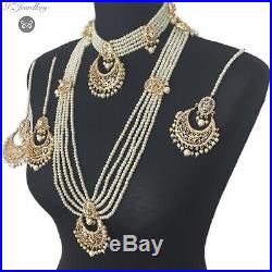 Pakistani bridal jewellery set Indian Asian Wedding Pearl Golden Dulhan Necklace