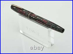 Parker Striped Duofold 1941 Vacumatic Red Black Pearl Set Case Restored