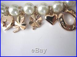 Paul Smith Pearl &lucky Gold Charms Necklace & Bracelet Set & Bunny New & Boxed