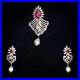 Pave-31-28-Carats-Natural-Diamonds-Ruby-Pearl-Pendant-Earrings-Set-In-14K-Gold-01-cnr
