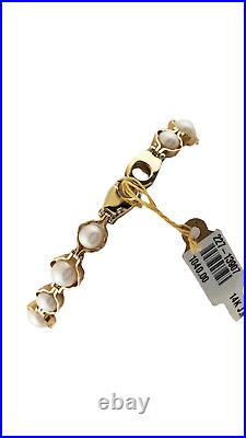 Pearl Bracelet set in 14-Karat Yellow Gold 7.5 inches