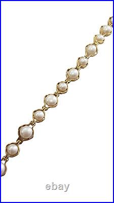 Pearl Bracelet set in 14-Karat Yellow Gold 7.5 inches