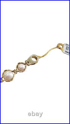 Pearl Bracelet set in 14-Karat Yellow Gold 7.5 inches